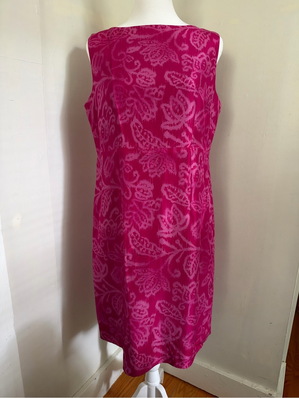 Amanda Smith Petite Pure Silk Pink Floral Dress Size 8 Petite
